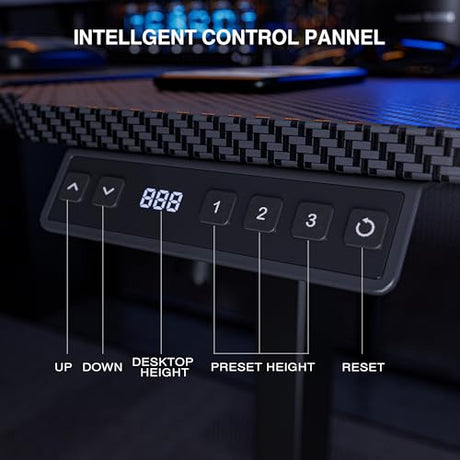 Acrolix 71 Inch L Shaped Standing Desk Adjustable Height,Gaming Electric Corner Standing Desk, Sit Stand Computer Table with Reversiable Splice Board, Black Carbon Acrolix