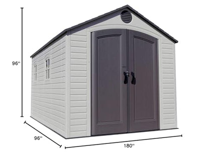 Lifetime 60075 8 x 15 Ft. Outdoor Storage Shed, Desert Sand - WoodArtSupply