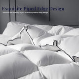 Ubauba Goose Feather Down Fiber Comforter Twin Size - Extra Fluffy 100% Cotton White Duvet Insert, High Fill Power, All-Season Medium Warmth, Hotel Luxury Bedding, 68 x 90 Inches Ubauba