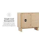 Walker Edison Scandinavian Beveled 2-Door, 2-Drawer Sideboard, 63 Inch, Coastal Oak Walker Edison