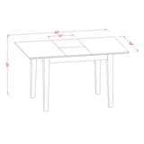 East West Furniture Picasso Dining Rectangle Wooden Table Top with Butterfly Leaf, 32x60 Inch, Saddle Brown East West Furniture