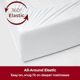 Mellanni Extra Deep Queen Sheets - 4 PC Iconic Collection Bedding - Hotel Luxury, Ultra Soft, Cooling Bed Sheets - Wrinkle, Fade, Stain Resistant (Queen, White) Mellanni