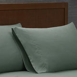 London Fog Garment Washed Solid Sheet Set Green Microfiber 4-Piece King Sheet Set, Solid Themed, Deep Pocket, Adult and Teen, Oeko-TEX Certified LONDON FOG