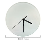 QOMOLANGMA 20pcs Sublimation Blanks with Clock 7.8 in Round Glass Photo Picture Frame Sublimation Blank Glass Photo Frame with Clock Glossy QOMOLANGMA