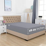Elegant Comfort 1500 Premium Hotel Quality 18-21 Inches Deep - Extra Deep Pocket Single Fitted Sheet for High Mattress, Luxury and Softest, Smart Pocket - Wrinkle Free, Twin/Twin XL, Gray Elegant Comfort