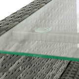 Outsunny 4 Pieces Patio Furniture Sets with Cushions, PE Rattan Wicker Conversation Chairs with Two-Tier Coffee Table for Backyard Porch Garden Poolside and Deck, Gray Outsunny