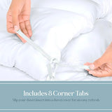 ROYALE LINENS Comforter - Queen Size Duvet Insert - All Season Soft Quilted Comforters with 8 Corner Tabs - Down Alternative Bedding Comforter - Box Stitched Duvet Insert (White, Queen 88"x88") ROYALE LINENS