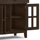 SIMPLIHOME Acadian SOLID WOOD and Pine Rectangle Transitional Large Sideboard Buffet for The Dining Room and Kitchen, 60 inch, Brunette Brown SIMPLIHOME