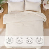 Love's cabin Beige King Size Comforter Set, 3-Piece Prewashed Bed Set with 1 Comforter (104 x 90 in) & 2 Pillowcases, Lightweight & Breathable for All Seasons Love's cabin