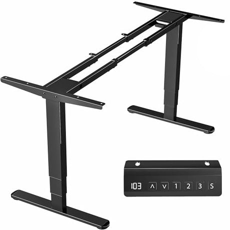 VIVO Electric Dual Motor Stand Up Desk Frame for 40 to 85 inch Table Tops, Frame Only, 3 Stage Height Adjustable DIY Workstation with Memory Controller, Black, DESK-V103E VIVO