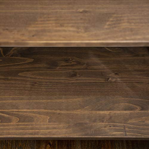 Stylish Brown Wood Bookcase with X Back Design - 4 Shelf Modern Farmhouse Storage Unit Walker Edison