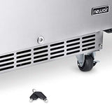 NewAir 24" Built-in 160 Can Outdoor Beverage Fridge in Weatherproof Stainless Steel with Auto-Closing Door and Easy Glide Casters. New Air Mini Fridge, Built-In or Freestanding Outdoor Fridge NewAir