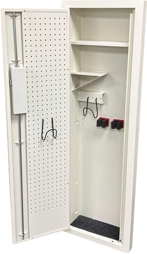 V-Line Ind. Wall Closet Vault Plus Security Safe Gun Safe and Money Safe This Safe Provides Security for Your Firearms and Valuables,Simplex Lock Fits Between 2 Wall Studs,White