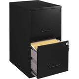 Lorell 14341 18 Deep 2-Drawer File Cabinet, Black Lorell