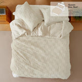 Joiedomi Tufted Queen Comforter Set, 3 Pieces Beige Boho Queen Bedding Set with 1 Plaid Geometric Comforter and 2 Pillow Shams, Checkered Bed in a Bag for All Seasons Joiedomi
