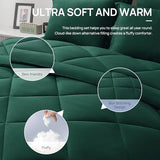 Love's cabin Full Comforter Set Dark Green, 7 Pieces Full Bed in a Bag, All Season Bedding Sets with 1 Comforter, 1 Flat Sheet, 1 Fitted Sheet, 2 Pillowcase and 2 Pillow Sham Love's cabin