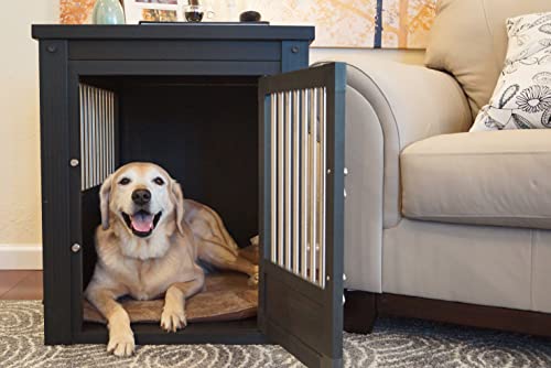 New Age Pet ecoFLEX Pet Crate/End Table, Large, Espresso - WoodArtSupply