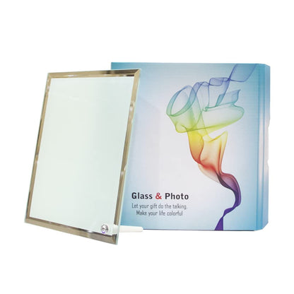 MR.R 2 piece 8'' Sublimation Blanks Glossy Glass Photo Frame,No Edge,Single Hole Picture Frame for Heat Transfer Printing,7x9 inch