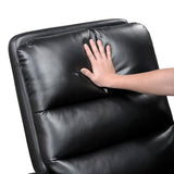 Lexicon Swivel Glider Recliner Chair, Comfy Nursery Glider, Faux Leather Recliner, Manual Reclining Chair for Living Room/Office/Apartment, Black Lexicon