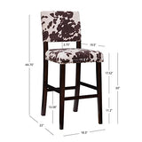 Linon Udder Madness Corey Bar Stool, 19"W x 22.5"D x 44.75"H, Brown Linon