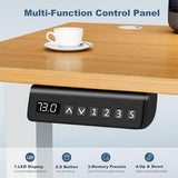 DUMOS 48 Inch Electric Standing Desk Height Adjustable, Sit to Stand Up Computer Workstations Work PC Table Home Office Study Writing Gaming Desks with Memory Presets for Walking Pad, Bedroom, Oak DUMOS