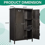 Letaya Metal Locker Storage Cabinet,55" Steel Retro Wardrobe,4 Doors Lockable,Adjustable Feet Organizer Locker for Employees Home Office School Gym (4 Door) Letaya
