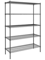 hiLISS Black 5-Tier Metal Adjustable Freestanding Garage Storage Wire Shelving Unit (36 in. W x 72 in. H x 14in. D) hiLISS