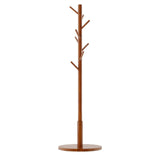 Aibiju Wood Coat Rack Freestanding, Coat Stand with 8 Hooks, Kids Coat Tree with 3 height options and Sturdy Base, Rustic Coat Rack Small Hall Tree Brown YD-1008 Aibiju