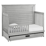 Delta Children Simmons Kids Caden 6-in-1 Convertible Crib with Trundle Drawer, Greenguard Gold Certified, Rustic Mist Delta Children