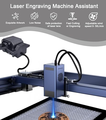 OMATAT Air Assist for Laser Engraver, 54 L/Min Strong Airflow Air Assist for La-ser Cutting and Laser Engraving, Remove Smoke, Low Noise Air Assist Pump with Adjustable Knob (110V) OMATAT
