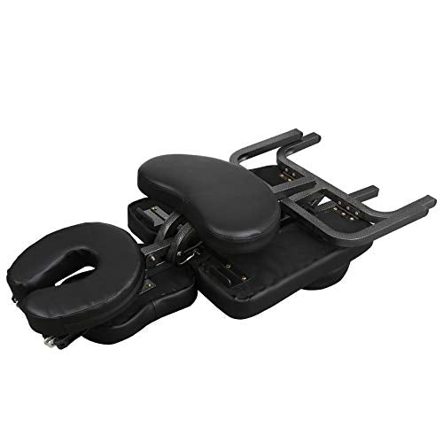 JupiterForce Portable Massage Chair Foldable Lightweight Tattoo Therapy Chair with Adjustable 4 Inches Thick Sponge Face Cradle for Client Spa Salon Massage with Carrying Bag (Black) JupiterForce