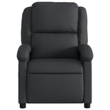 vidaXL Recliner Chair - Black Real Leather, Manual Reclining Function, Comfortable Seating with Solid Wood and Metal Frame, for Office or Living Room vidaXL