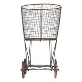 Creative Co-op Vintage Metal Laundry Basket with Wheels 25" x 15" x 26 3/4" (W x D x H) Creative Co-Op