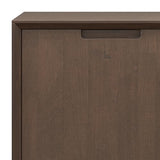 SIMPLIHOME Banting SOLID HARDWOOD Wide Modern Industrial Low Storage Cabinet for The Living, Entryway and Family Room, 32 inch, Walnut Brown SIMPLIHOME