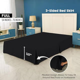 Utopia Bedding Full Bed Skirt - Soft Quadruple Pleated Ruffle - Easy Fit with 16 Inch Tailored Drop - Hotel Quality, Shrinkage and Fade Resistant (Full, Black) Utopia Bedding