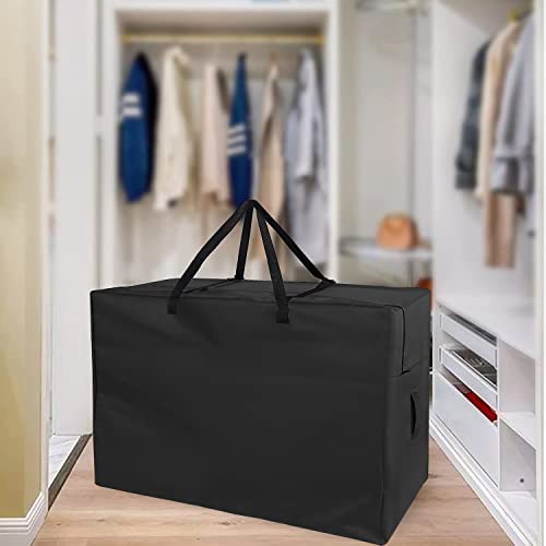 Andacar Folding Mattress Storage Bag - Andacar 63 inch Foldable Mattress Carry Case Fits for Tri-Fold Up to 6 inch Queen Mattress Waterproof Cushion Storage Bag - 61"L×28"W×18"H, Black, Cover Only Andacar