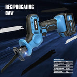 G LAXIA Reciprocating Saw, 20V Cordless Reciprocating Saw with 4.0Ah Battery, Tool-Free Blade Change, 3Pcs Blades for Wood, Soft Metal, PVC Pipe Cutting G LAXIA
