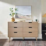 Walker Edison Modern 6-Drawer Dresser Bedroom Storage Organizer, 52 Inch, Riviera Cut-Out Walker Edison