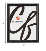 Craig Frames 20x27 Black Wooden Picture Frame with Clear Plexiglass for Wall Display, Puzzles, or Posters Craig Frames