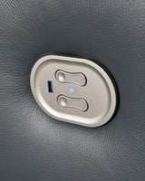 Signature Design by Ashley Mindanao Modern Leather Match Upholstered Power Reclining Loveseat with Console, USB Ports and Cup Holders, Gray Signature Design by Ashley