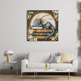 KYOQFVN Dragon Stamped Cross Stitch Kits for Adults - 11 CT Embroidery Kits for Beginners Adults, DIY Patterns Dimensions Counted Cross-Stitch Kits for Adults Arts Craft 14x14 inch