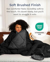 ViscoSoft Microfiber All Seasons Down Alternative Quilted Comforter - Cooling Breathable Premium Soft Reversible Microfiber Duvet Blanket, Black/Gray, Twin/Twin XL ViscoSoft