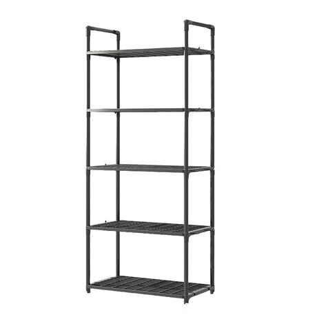 5 Tier Storage Shelves Adjustable Shelving Unit Heavy Duty Storage Rack 66 Lbs Capacity for Kitchen Pantry Closet Bathroom Laundry Garage Black Generic