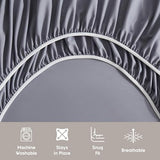 Nestl Extra Deep Cal King Sheet Set - 6 Piece Breathable & Cooling Sheets - Hotel Luxury Bedding Set w/18-24 Inch Deep Pockets - Easy & Secure Fit - Super Soft, Wrinkle Free & Comfy - Dark Gray Nestl