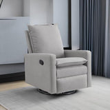 Oxford Baby Uptown Upholstered Swivel Glider and Recliner Nursery Chair, Gray Oxford Baby