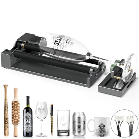 Woxcker ARot5 Rotary Roller, Y-axis Rotary Roller 360° Rotation Perfect for Engraving Cylindrical Objects, Cups, Bottles, Pens, Adjustable 6-100mm, Only Compatible with Woxcker Engraver (L8 L2 JL7) Woxcker