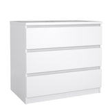 Furnifact White 3 Drawer Dresser – Modern 3 Drawer Dresser for Bedroom, Closet, or Entryway – Sleek and Functional Three Drawer Unit for Compact Storage Furnifact