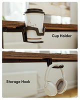 BANTI 63"x28" L Shaped Standing Desk, Electric Stand up Height Adjustable Home Office Table, Sit Stand Desk, Rustic Brown Top BANTI