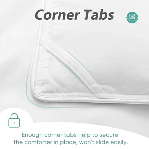 Minoroty Twin Comforter Duvet Insert - All Season Down Alternative Quilted Bed Comforters Twin Size with Corner Tabs - Machine Washable - White Minoroty