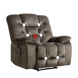 HAOMARKETS Oversized Electric Recliner Chair with Massage and Heat, 41" Wide Power Reclining Chairs with USB Port, Breathable Fabric Overstuffed Reclining Sofa for Living Room Bedroom (No Lift)